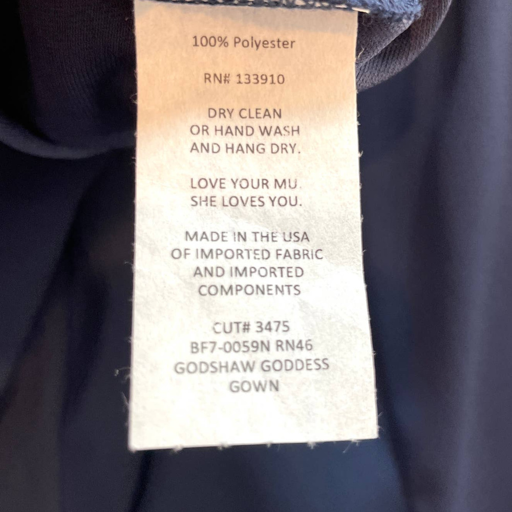 Show Me Your Mumu Rich Navy Crisp Godshaw Goddess Gown Size XXS NWT - Picture 12 of 13
